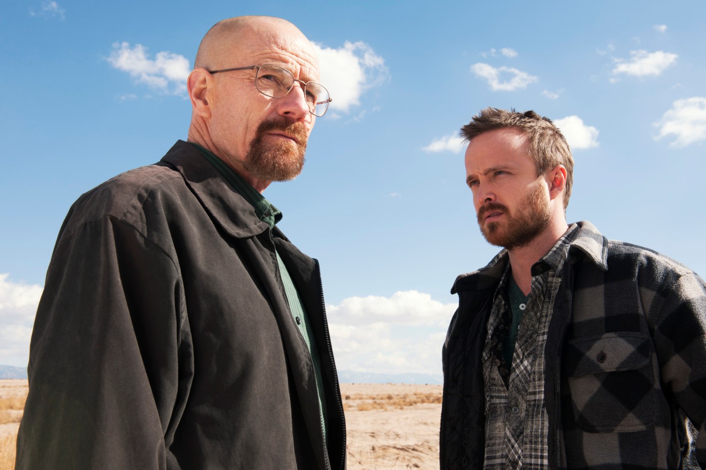 Walter White (Bryan Cranston) and Jesse Pinkman (Aaron Paul) - Breaking Bad _ Season 5B _ Gallery - Photo Credit: Frank Ockenfels 3/AMC