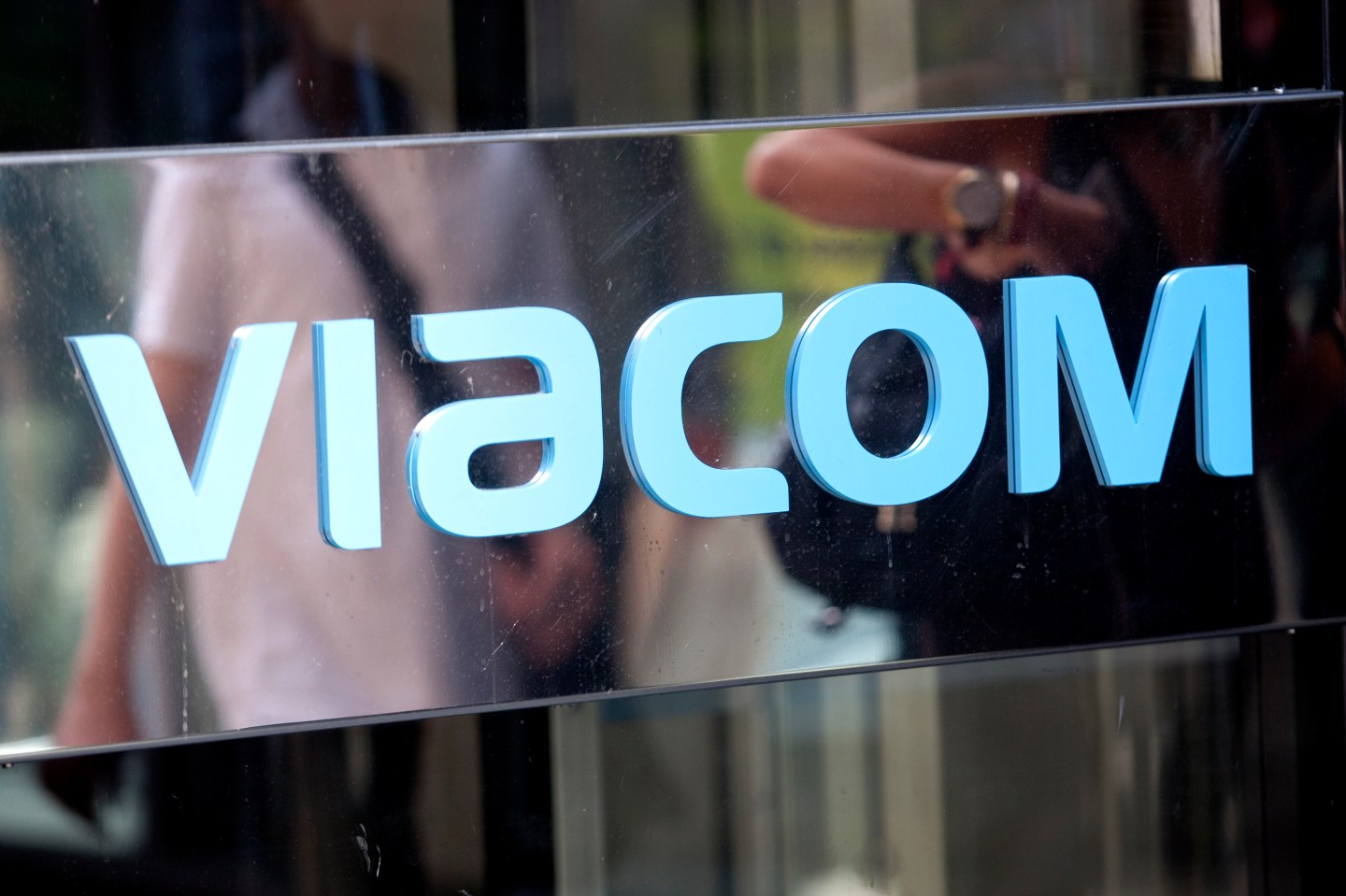 The Viacom Inc. logo is displayed outside the headquarters i