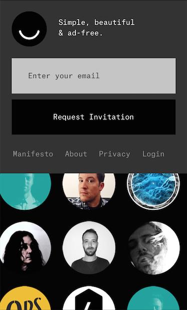 The Ello sign-up screen, as seen on a mobile device.