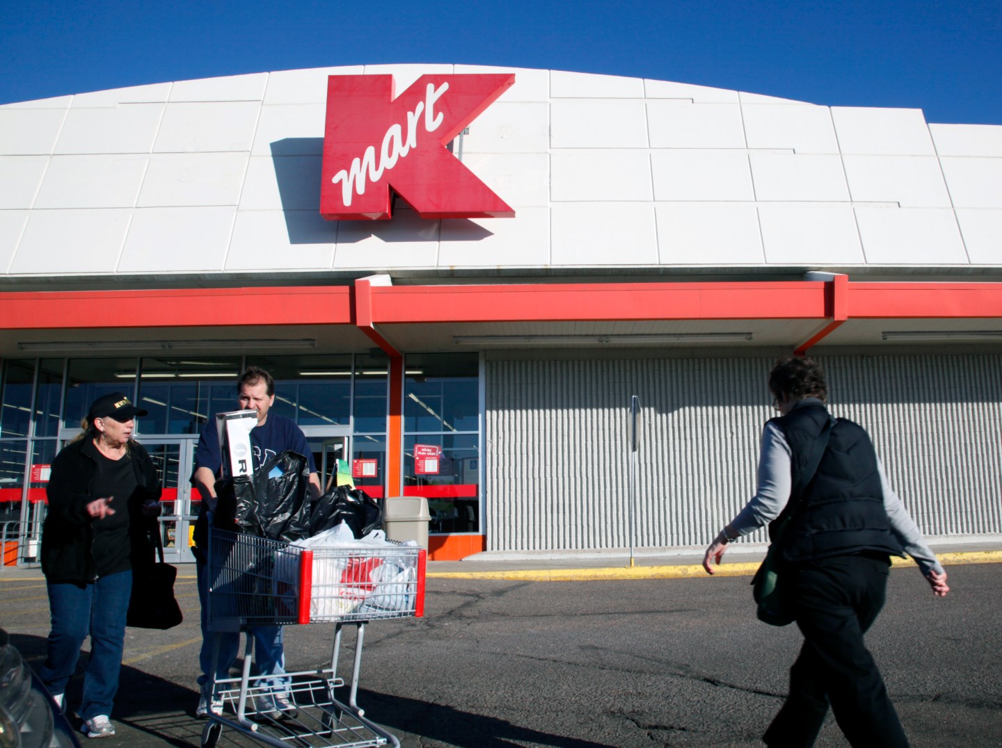 Shoppers outside the Kmart store in Broomfield