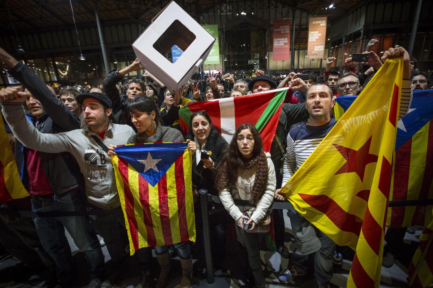 Catalonia National Assembly (ANC) celebrates the unofficial referendum