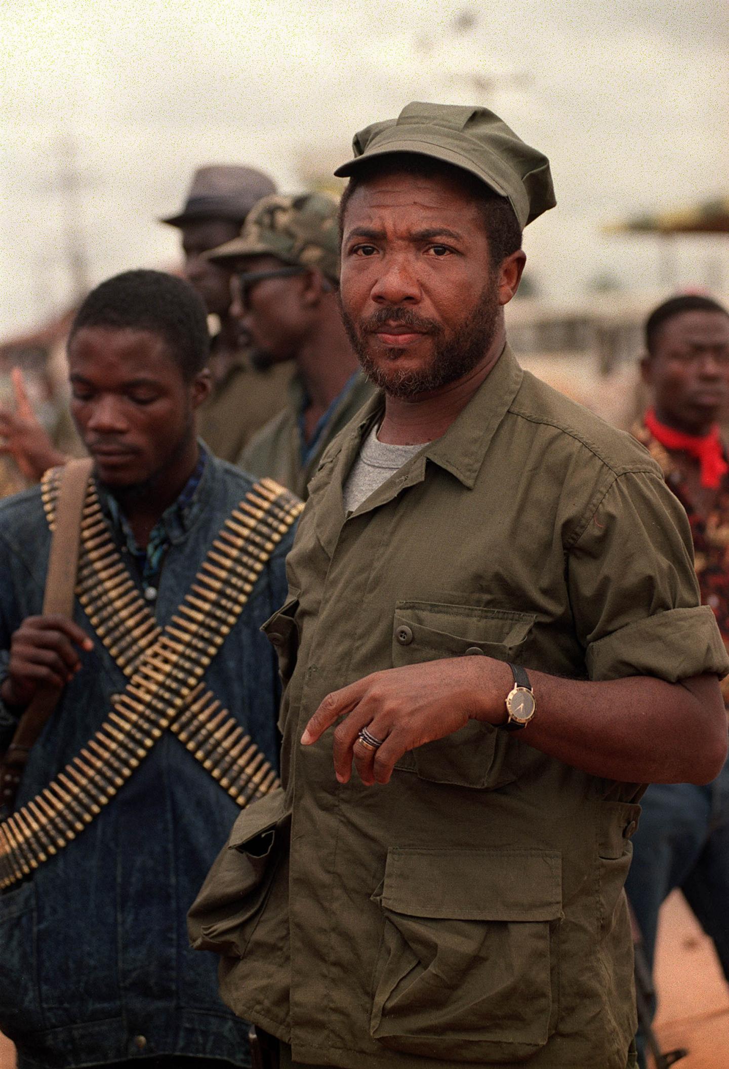 Photo of Charles Taylor, leader of the rebel Natio