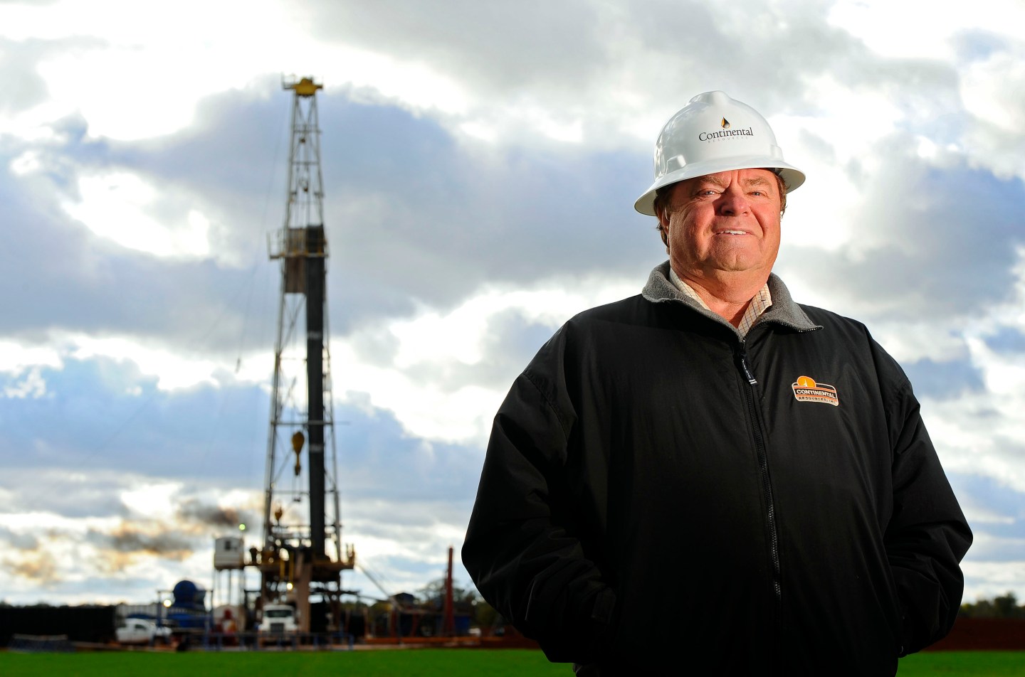 Harold Hamm, chairman of Continental Resources Inc., stands