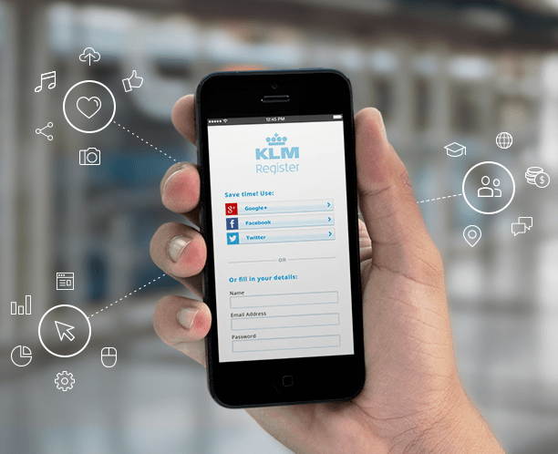 Gigya KLM mobile phone