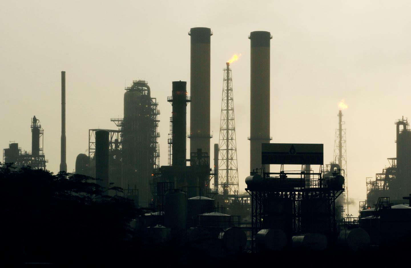 View of Venezuela's Amuay Oil refinery during daybreak in Punto Fijo