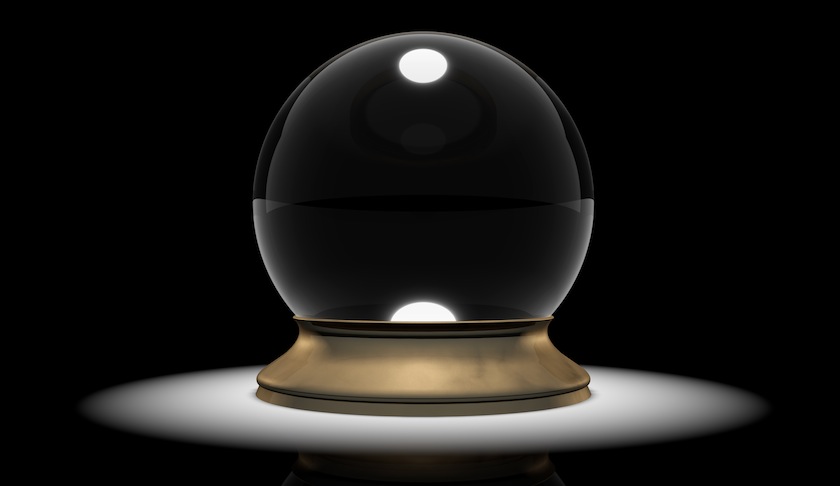 Crystal ball in a spotlight