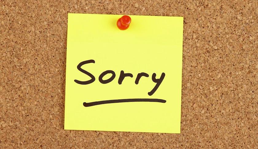 sorry post-it note