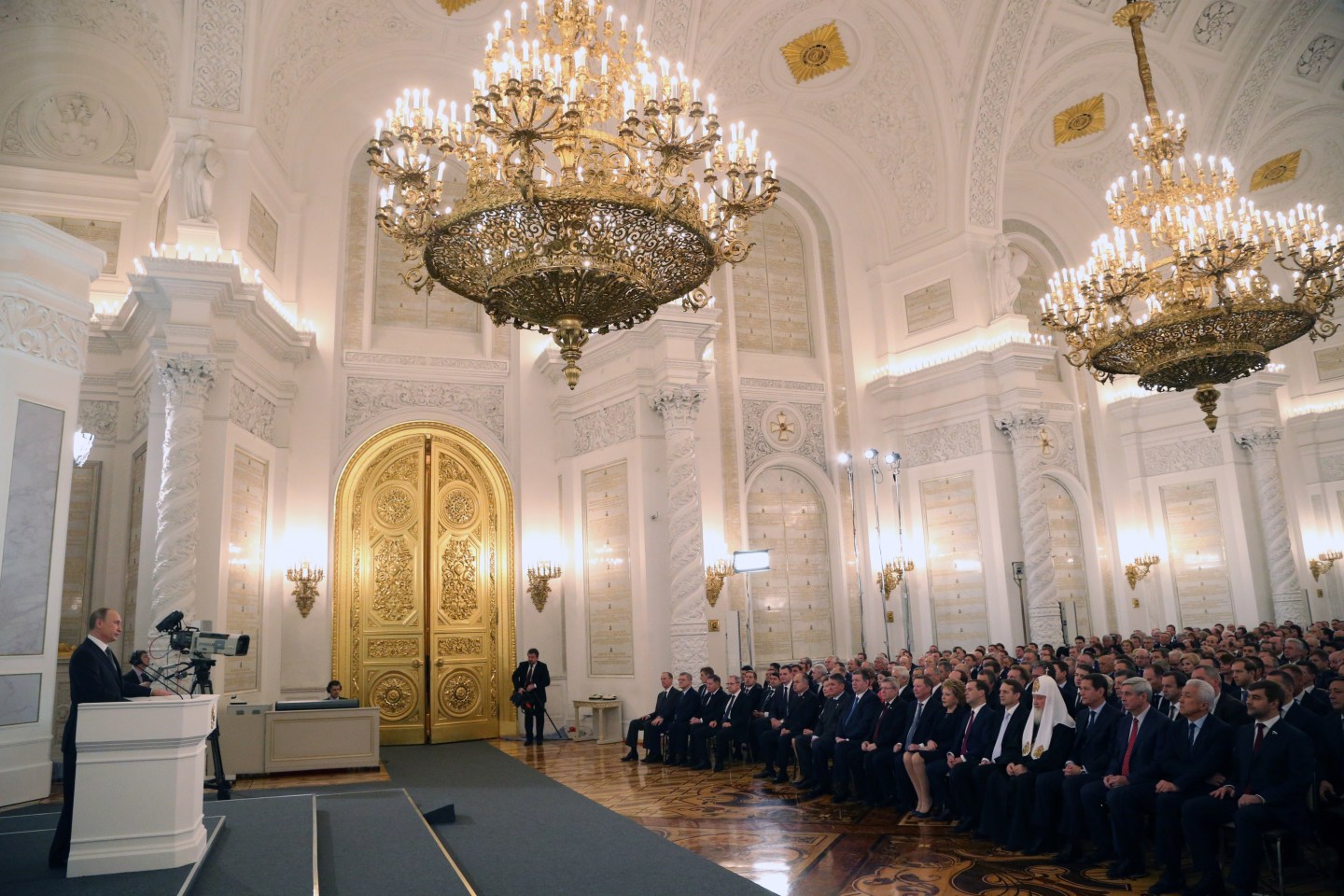 Russian President Vladimir Putin Delivers State Of The Nation Address To Parliament