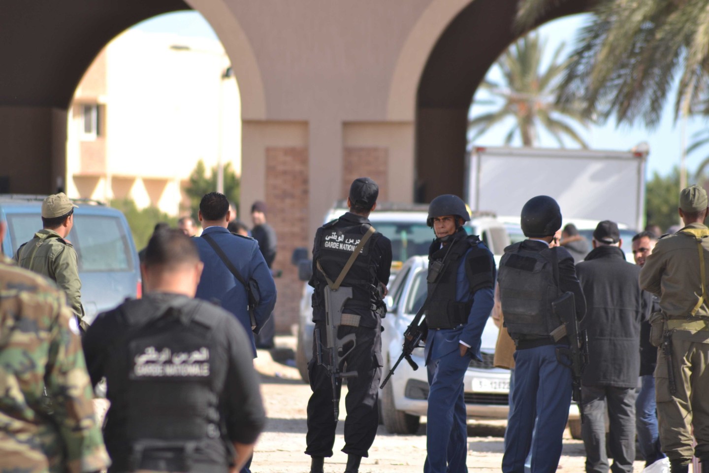 Ras Jedir border gate of Tunisia is closed off