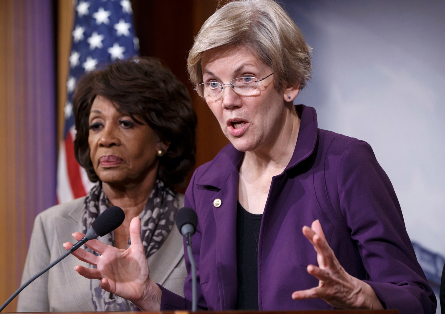 Elizabeth Warren, Maxine Waters