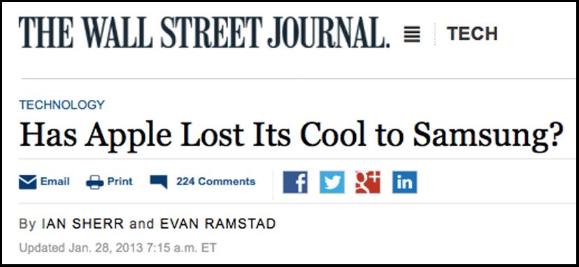 About the Wall Street Journal’s Apple ‘story line’