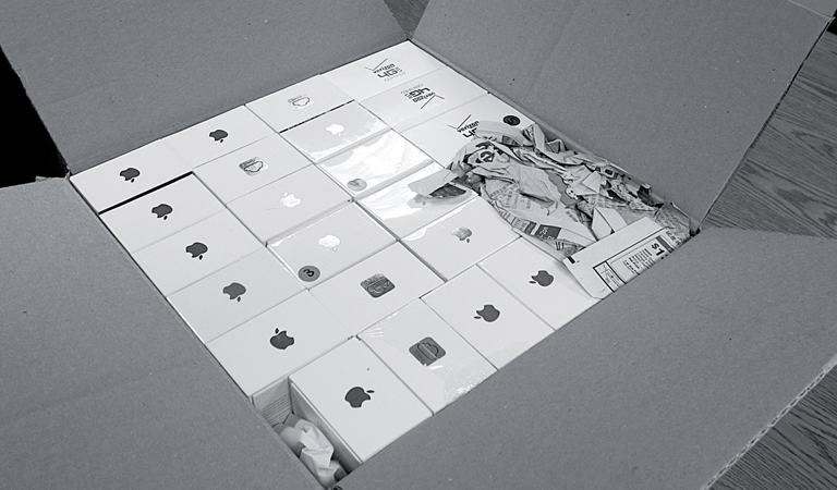 Contraband smartphones confiscated by the California Department of Justice’s eCrime Unit. COURTESY OF THE CALIFORNIA DEPARTMENT OF JUSTICE