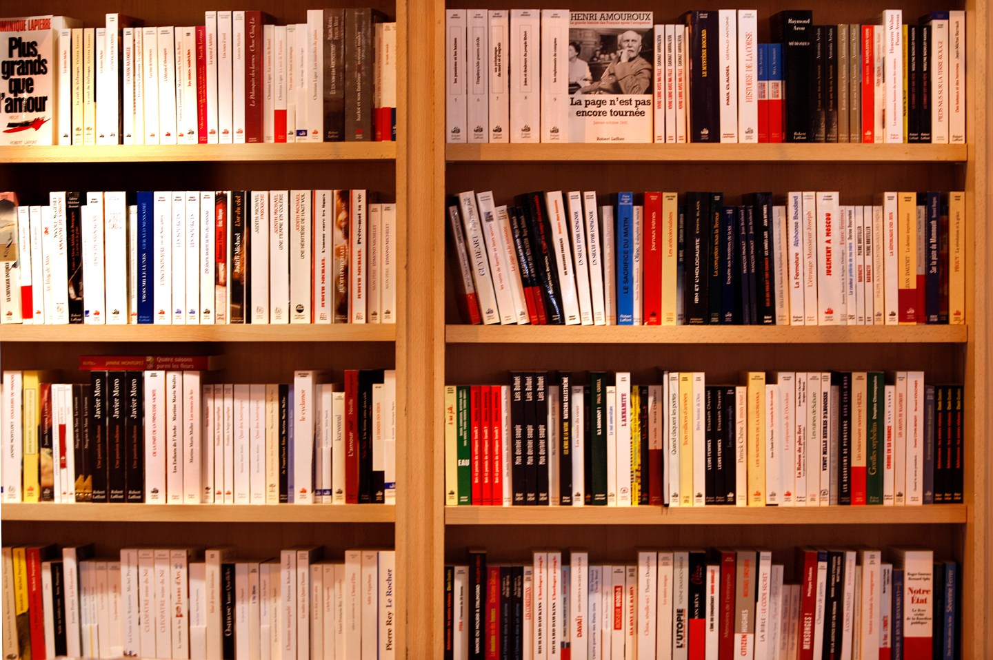 Books are displayed at the annual Paris book fair