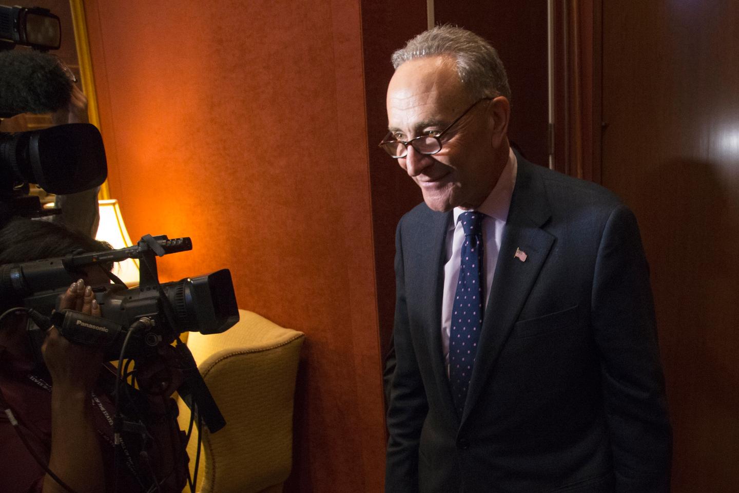 Schumer welcomes Lynch in his office on Capitol Hill in Washington