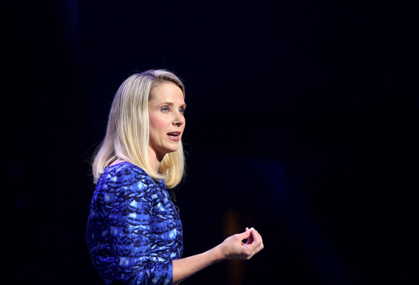 Yahoo CEO Marissa Mayer speaks during her keynote address at the annual Consumer Electronics Show (CES) in Las Vegas