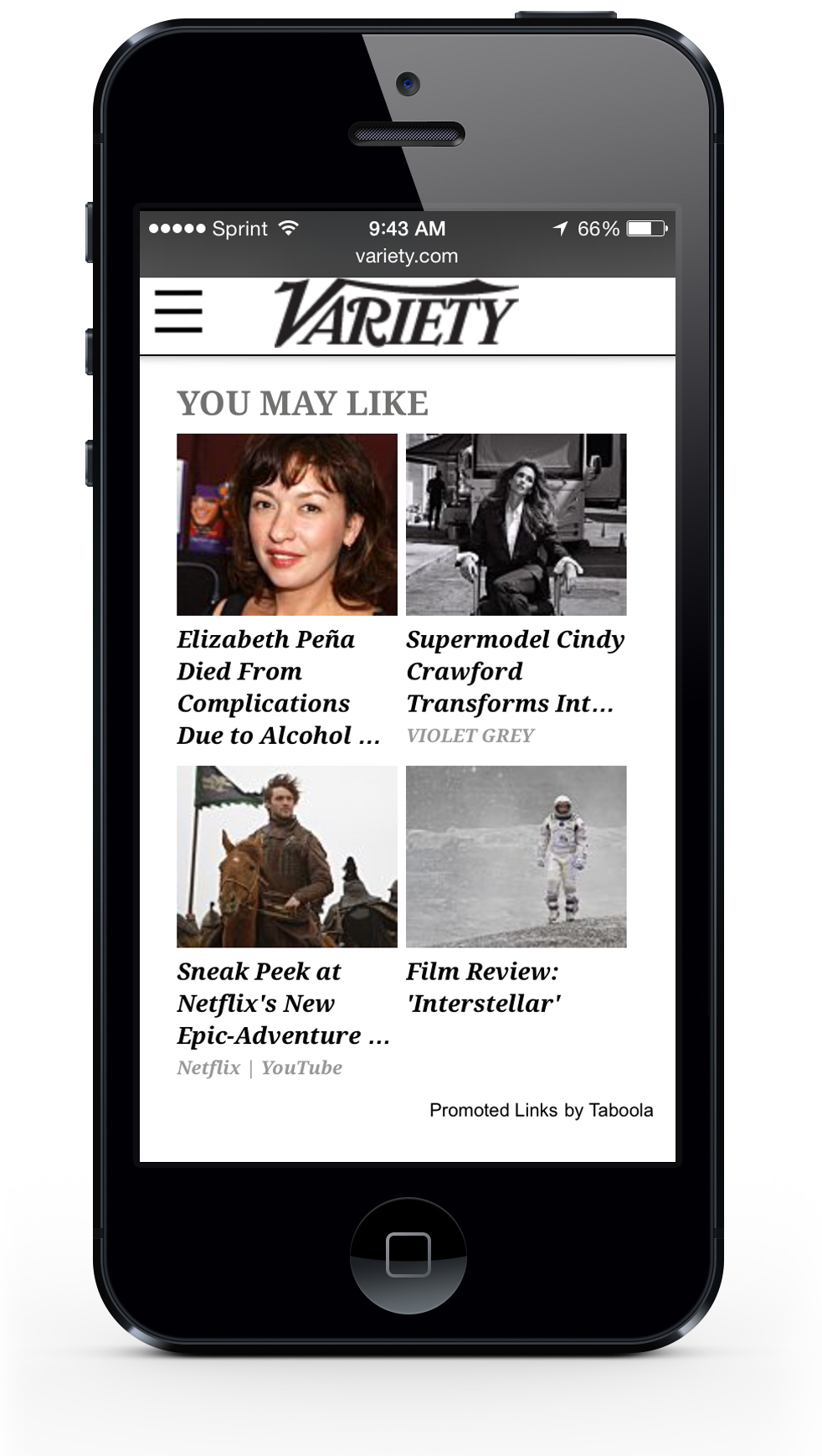 Taboola ad unit Variety