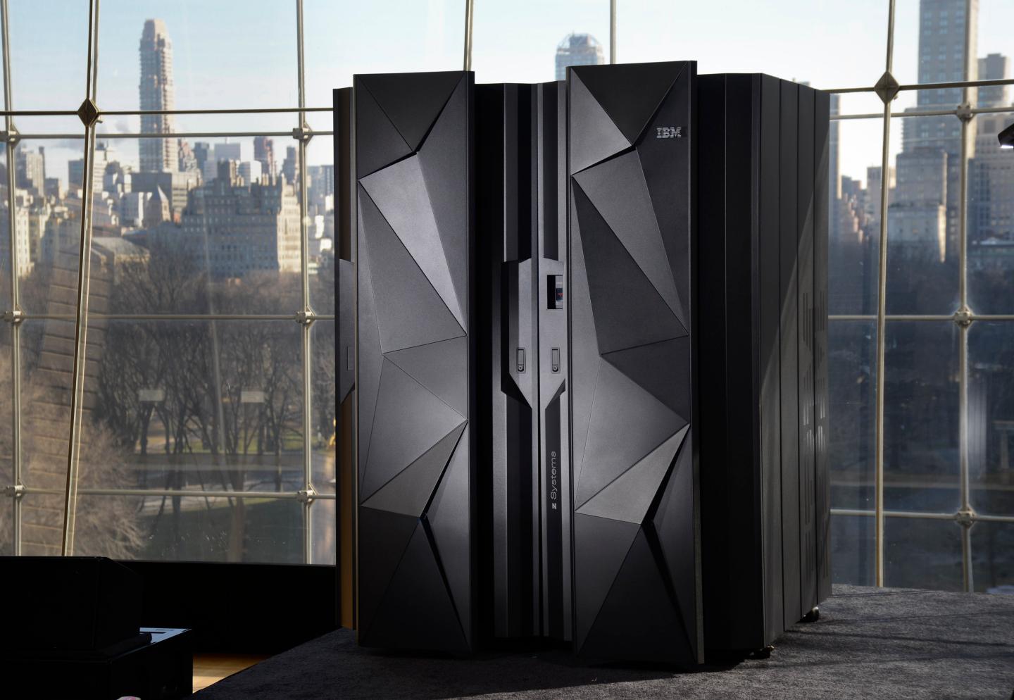 New York City -  Ross Mauri, manager IBM mainframe systems, poses with new System Z machine on Wednesday, January 14, 2015.  (PHOTO: Augusto F. Menezes/Feature Photo Service)