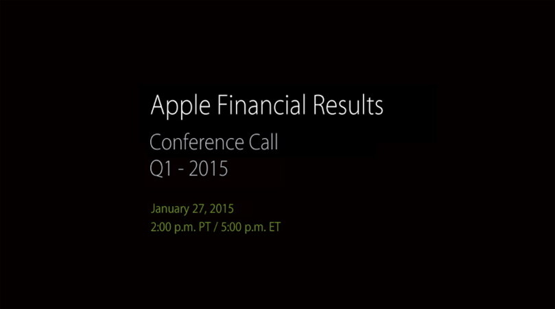 Mark your calendars: Apple’s Q1 2015 results are due Jan. 27