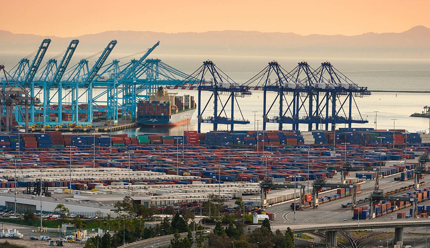 CROPPED: Aerial Views Of The $2.4 Billion Alameda Corridor Rail Cargo Expressway Project