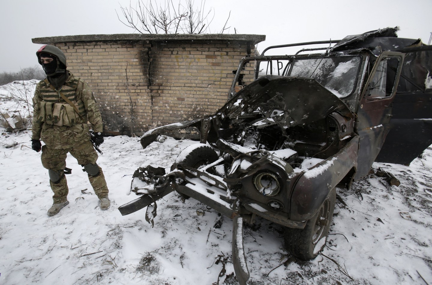 Donetsk's Debaltseve after clashes with Ukrainian army and pro-Russian separatists