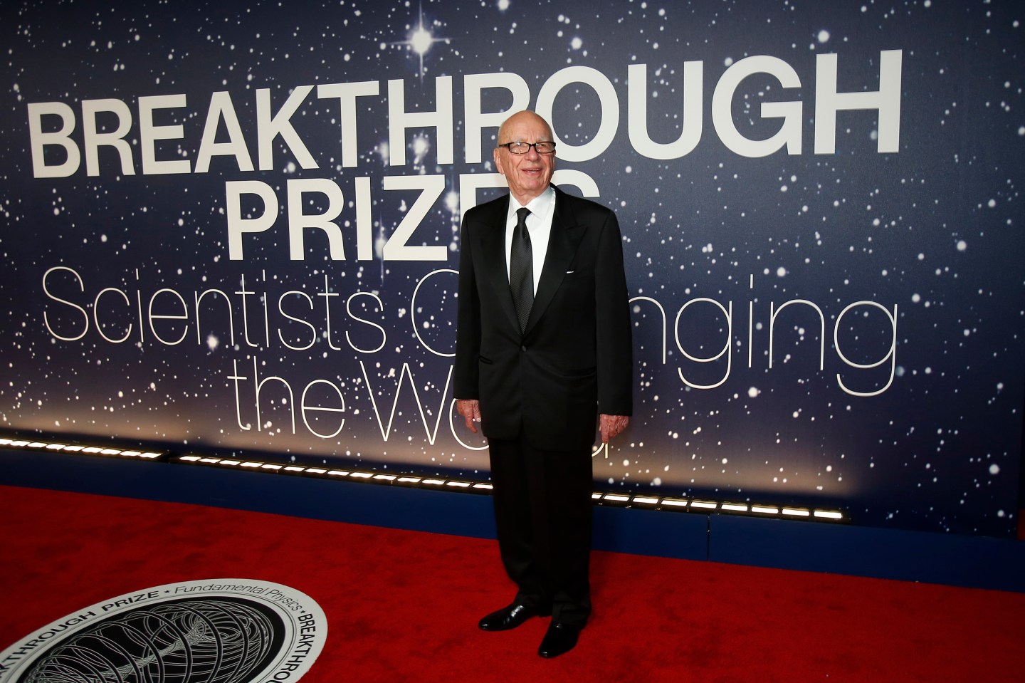 Executive Chairman of News Corp and Chairman and CEO of 21st Century Fox Murdoch arrives on the red carpet during the second annual Breakthrough Prize Awards in Mountain View