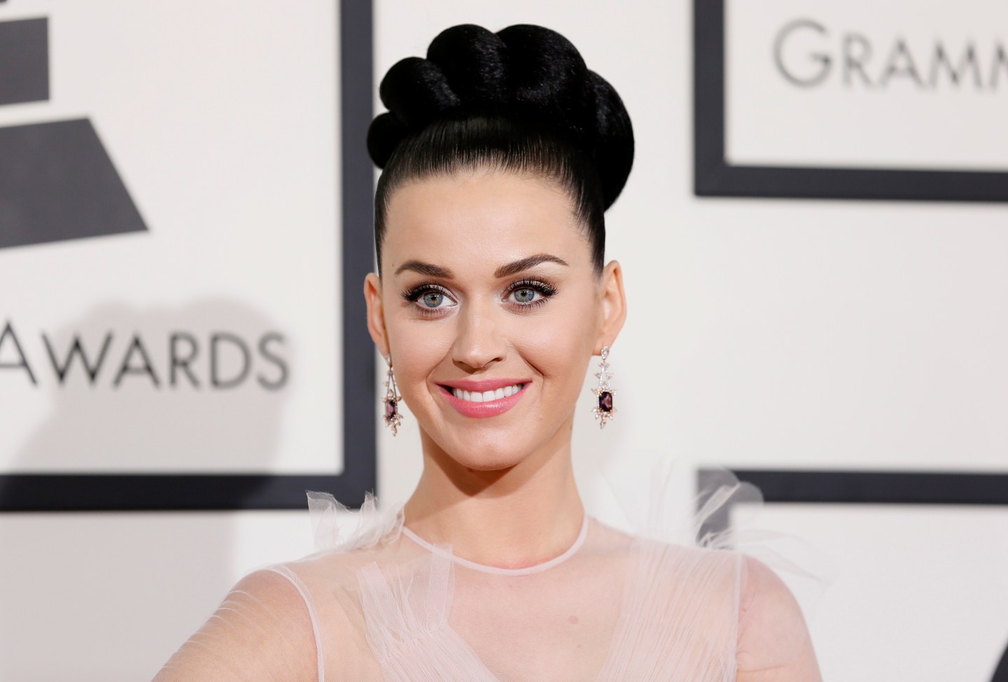 Singer Katy Perry arrives at the 56th annual Grammy Awards in Los Angeles