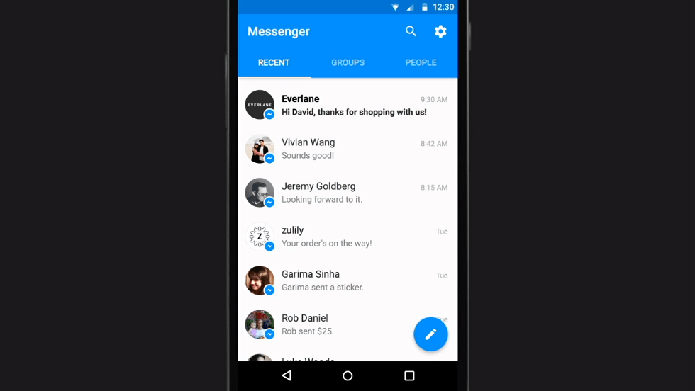 Facebook Messenger Platform Everlane app