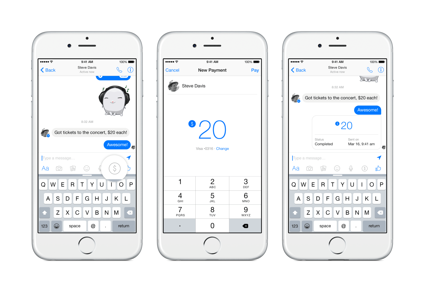 Facebook Messenger P2P payments