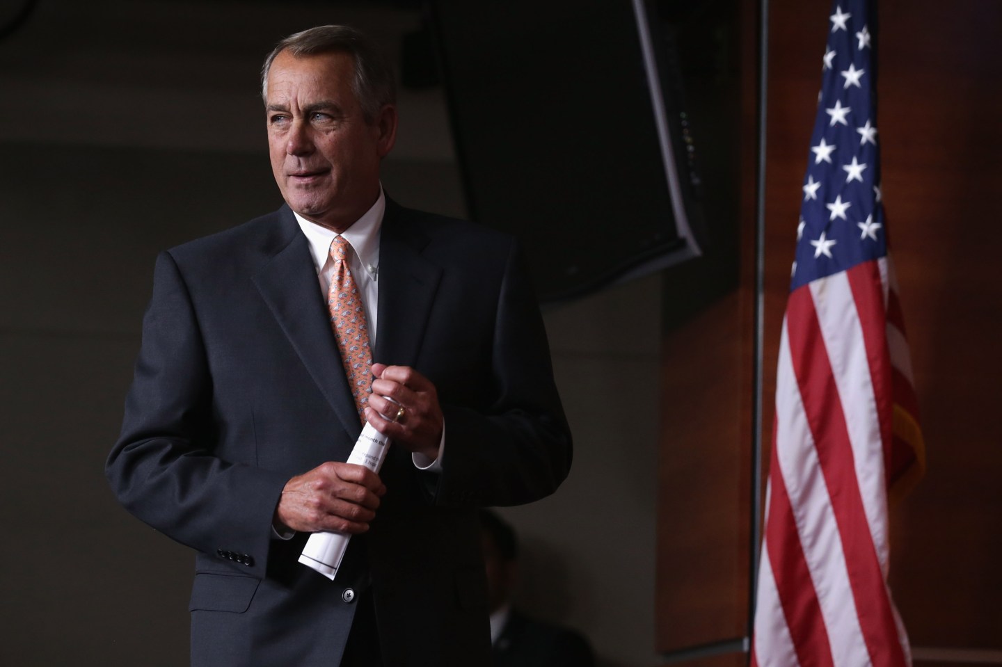 House Speaker John Boehner Holds His Weekly Media Briefing