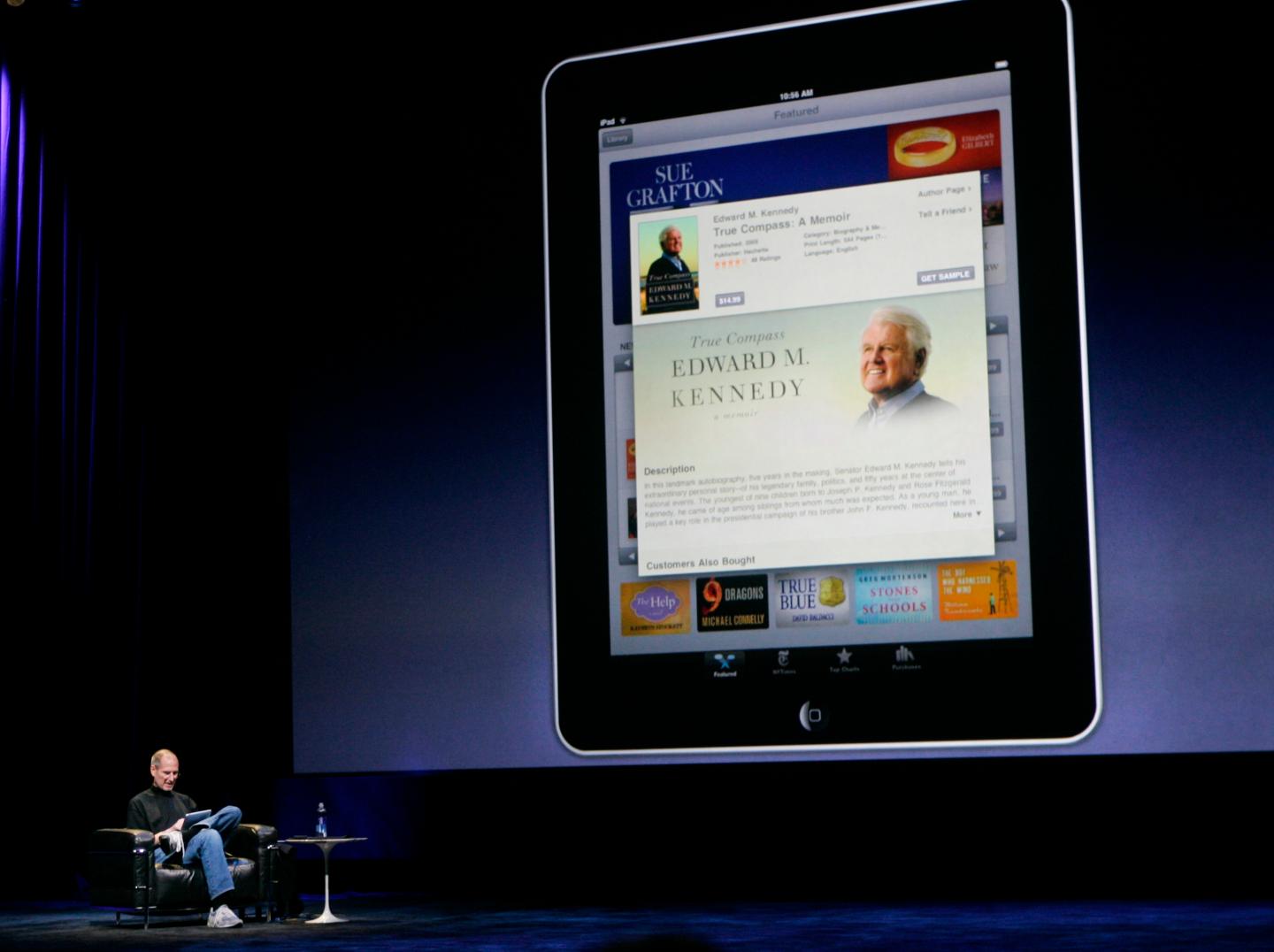 Apple CEO Jobs introduces the iBooks during the launch of Apple's new tablet iPad computing device in San Francisco