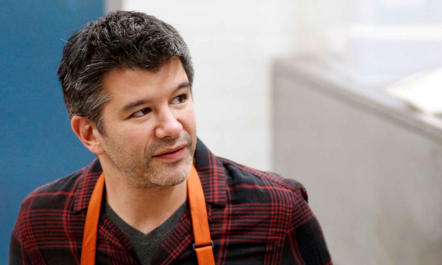 Uber CEO Travis Kalanick works with fourth graders during Cooking Matters, a nutrition class taught by 18 Reasons, a local partner of Share our Strength at Glen Park Elementary School in San Francisco
