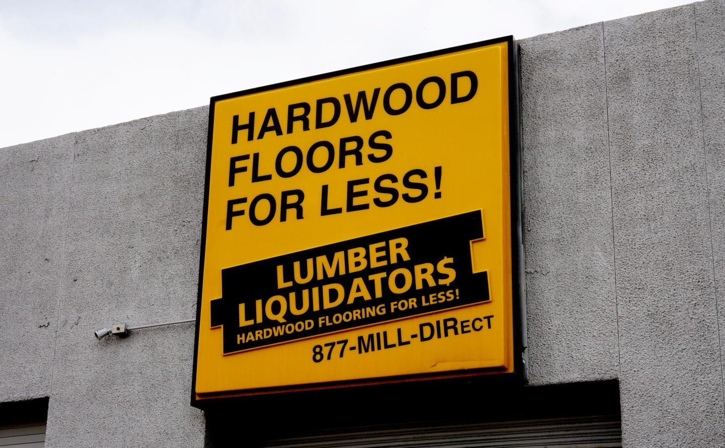 The sign outside the Lumber Liquidators store in Denver