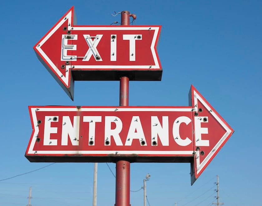 Exit and entrance signs