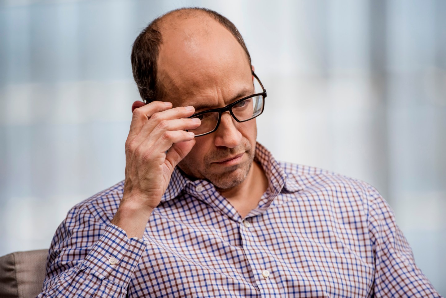 Richard "Dick" Costolo, chief executive officer of Twitter Inc., pauses during a Bloomberg Television interview in San Francisco, California, U.S., on Wednesday, March 18, 2015. Twitter Inc. provides an online social networking and micorblogging service offering users activity, read and post tweets worldwide. Photographer: David Paul Morris/Bloomberg *** Local Caption *** Dick Costolo