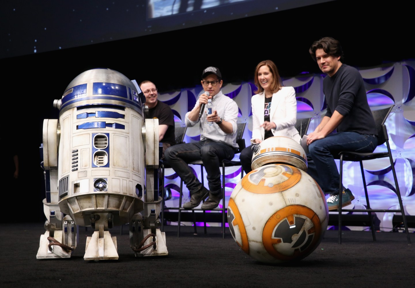 Star Wars BB-8 on stage at Star Wars Celebration on April 16, 2015