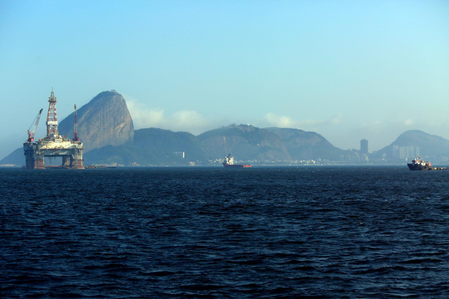 Views Of Oil Platforms in Guanabara Bay Ahead of Petrobras Earnings Results