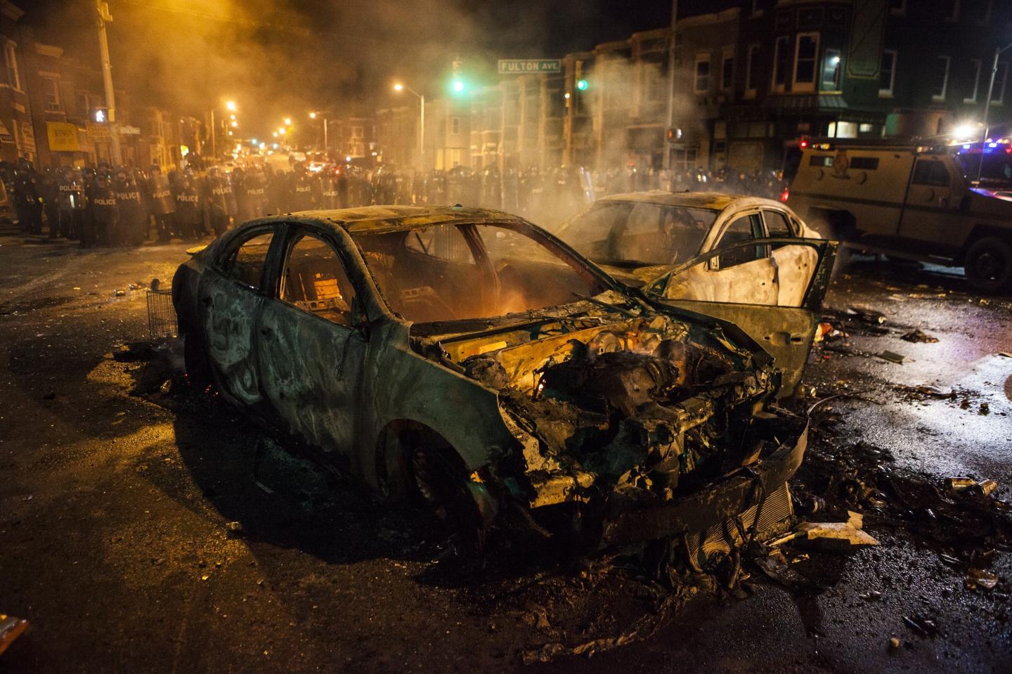Clashes in Baltimore over death of Freddie Gray