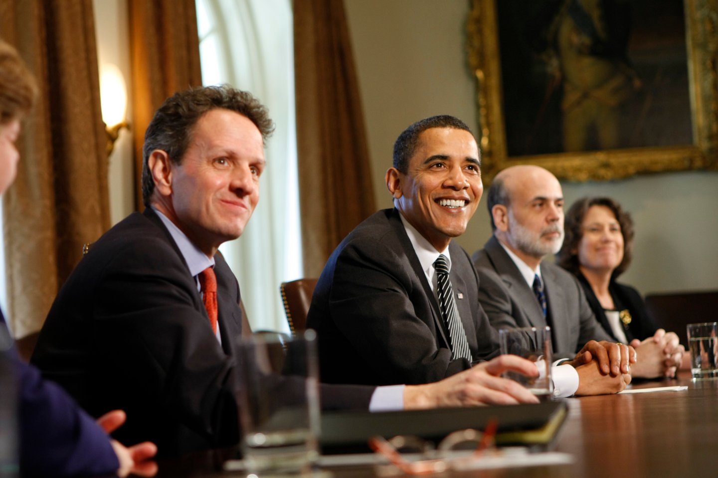 Barack Obama, Timothy Geithner, Ben Bernanke, Sheila Bair