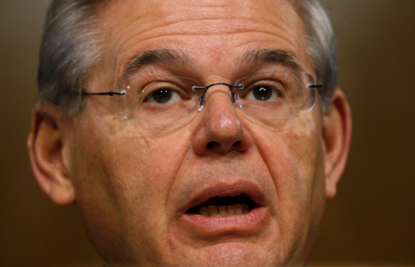 Senator Menendez speaks during ISIS hearing on Capitol Hill in Washington