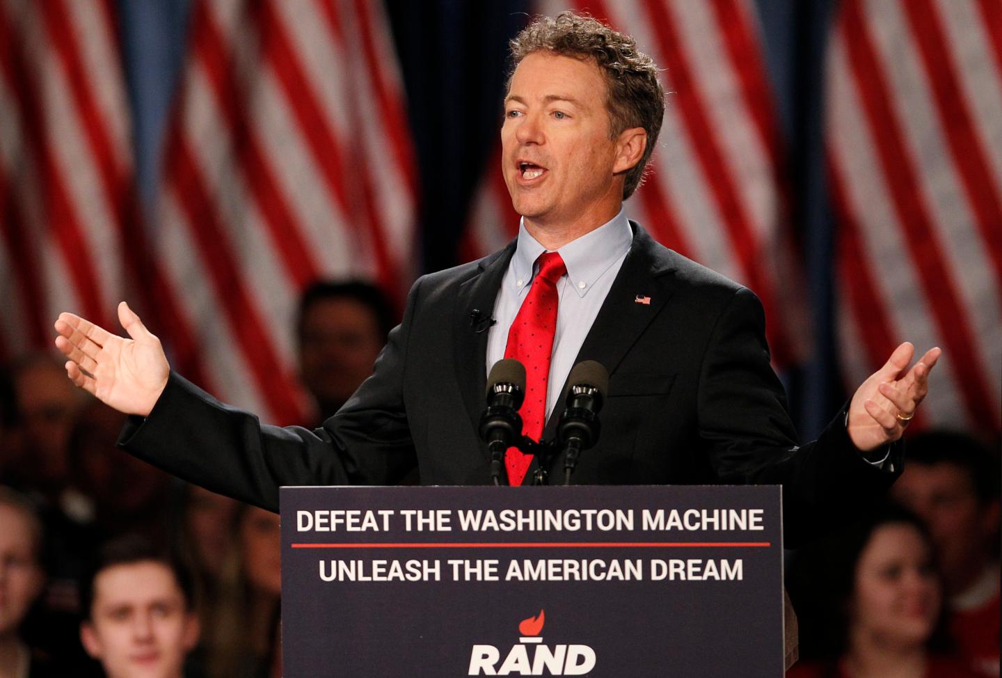 U.S. Senator Paul formally announces his candidacy for president during an event in Louisville
