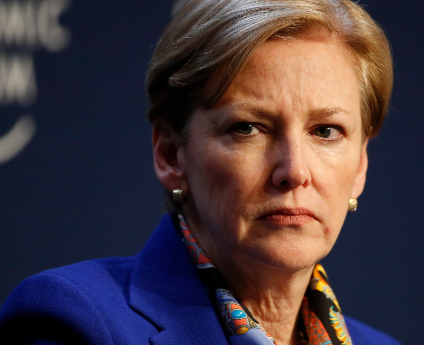 Kullman Chair of the Board and CEO of DuPont attends session of World Economic Forum in Davos