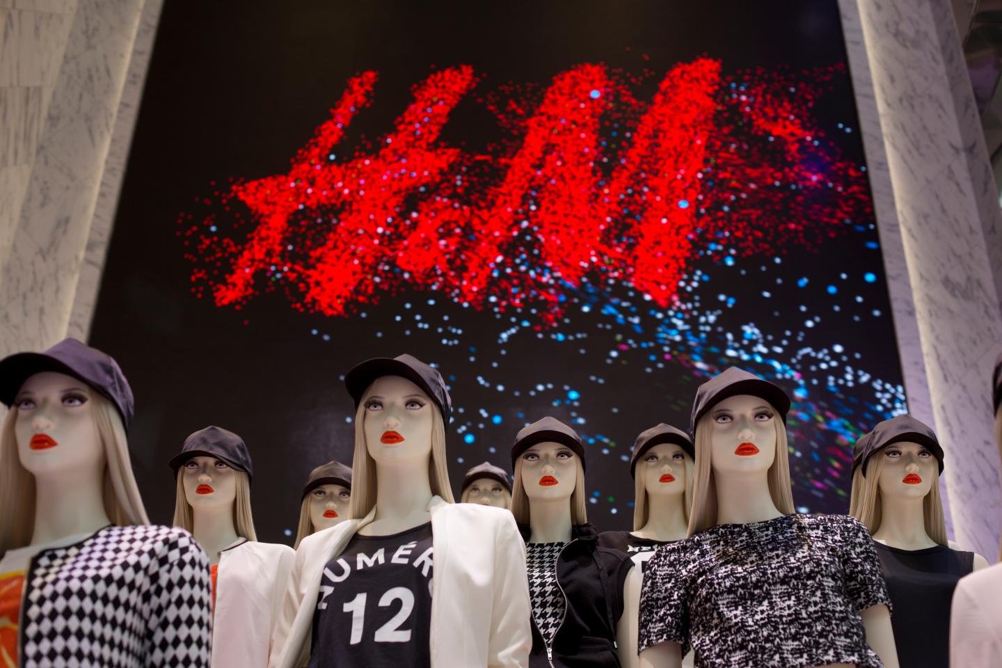 Shoppers Inside H&amp;M During The Grand Opening Of New Flagship Store on Fifth Avenue