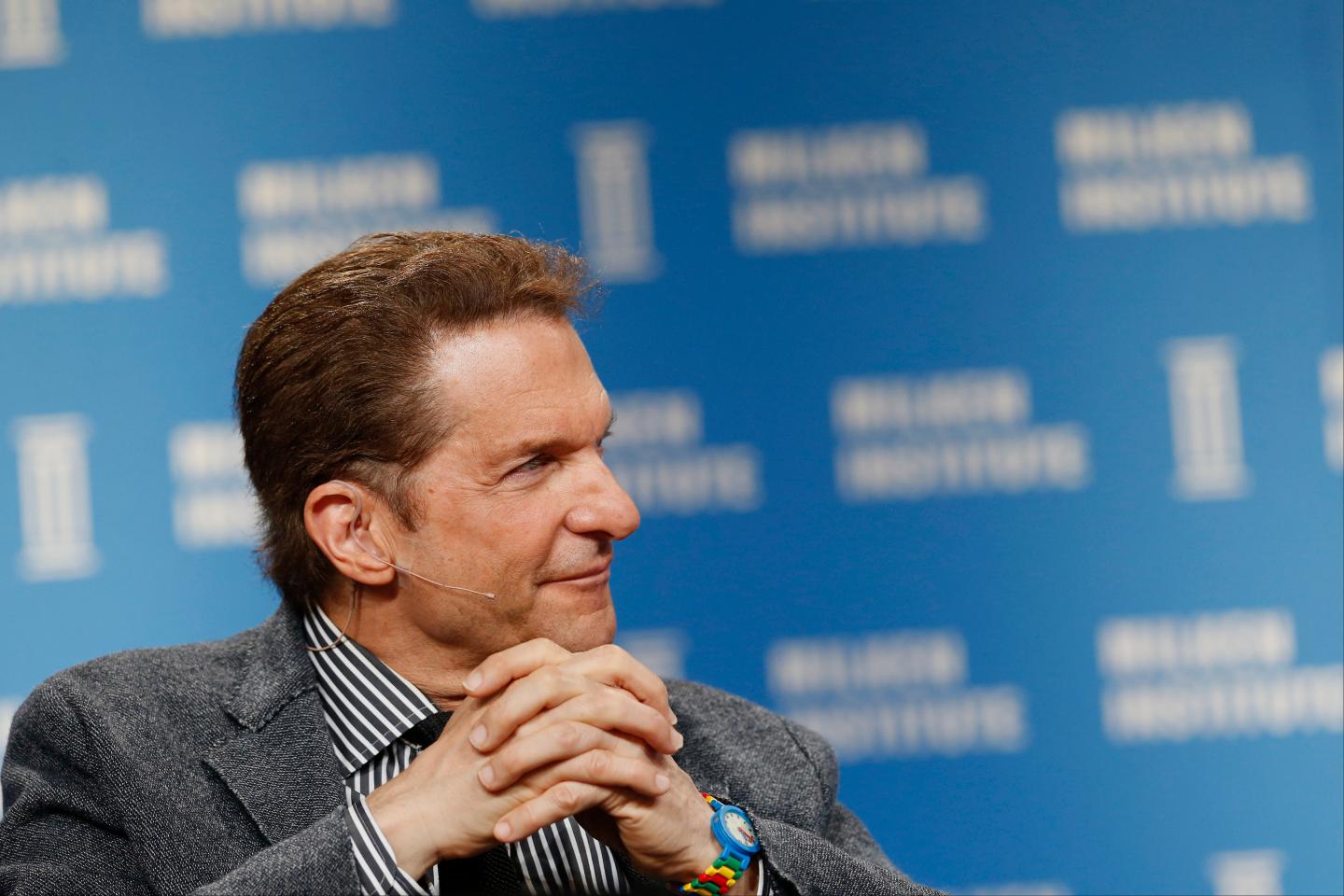 Peter Guber, chairman and chief executive officer of Mandalay Entertainment, speaks during the annual Milken Institute Global Conference in Beverly Hills, California, U.S., on Wednesday, April 29, 2015. The conference brings together hundreds of chief executive officers, senior government officials and leading figures in the global capital markets for discussions on social, political and economic challenges. Photographer: Patrick T. Fallon/Bloomberg *** Local Caption *** Peter Guber