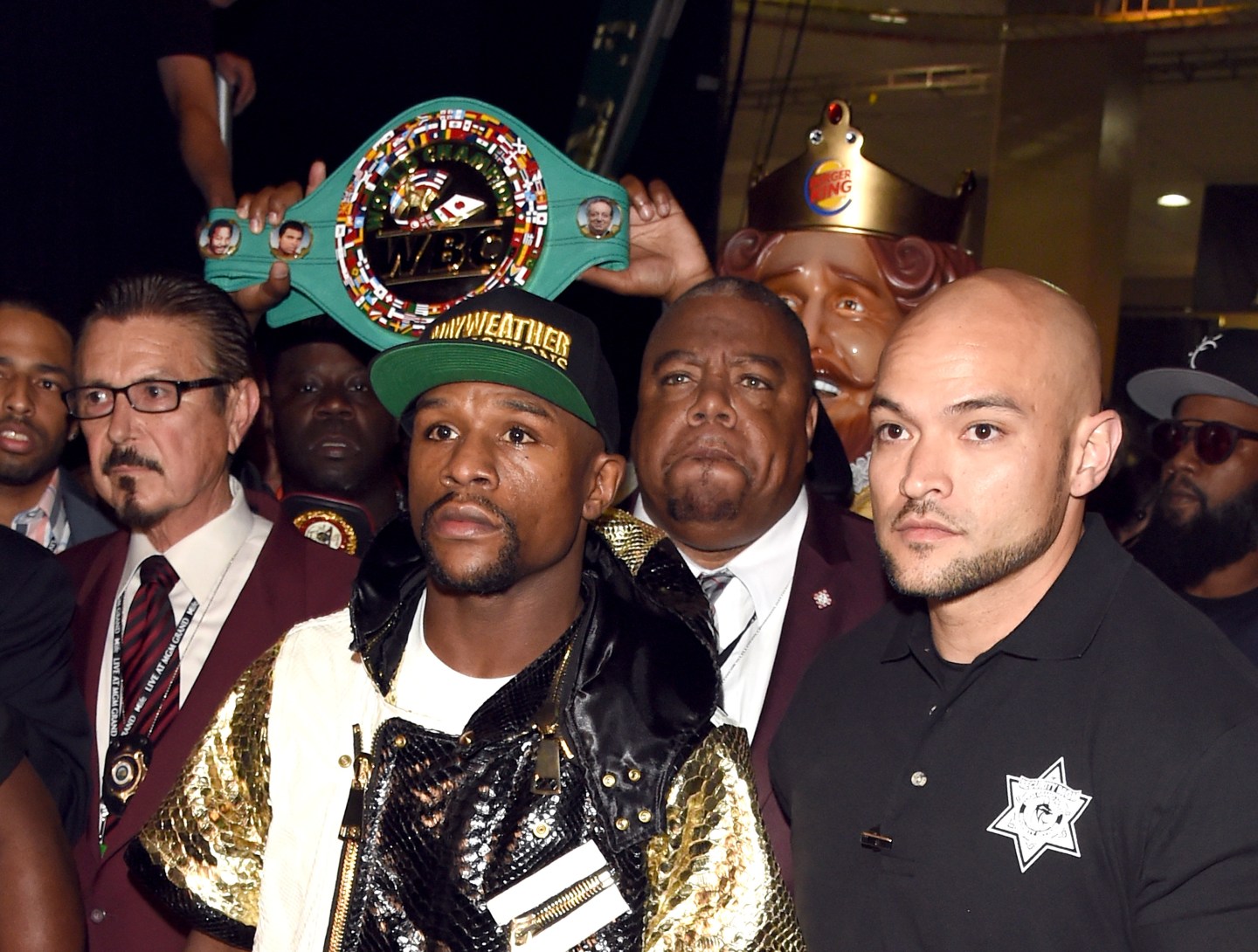 backstage at "Mayweather VS Pacquiao" at MGM Grand Garden Arena on May 2, 2015 in Las Vegas, Nevada.
