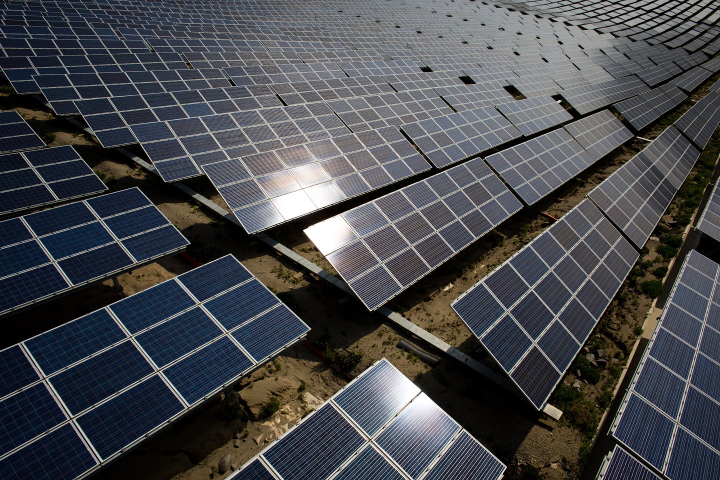 Aerial Views Of A Geoguem Solar Park Co. Power Plant