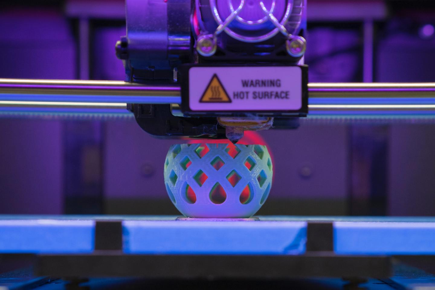 Makerbot 3D Printer making a plastic bowl