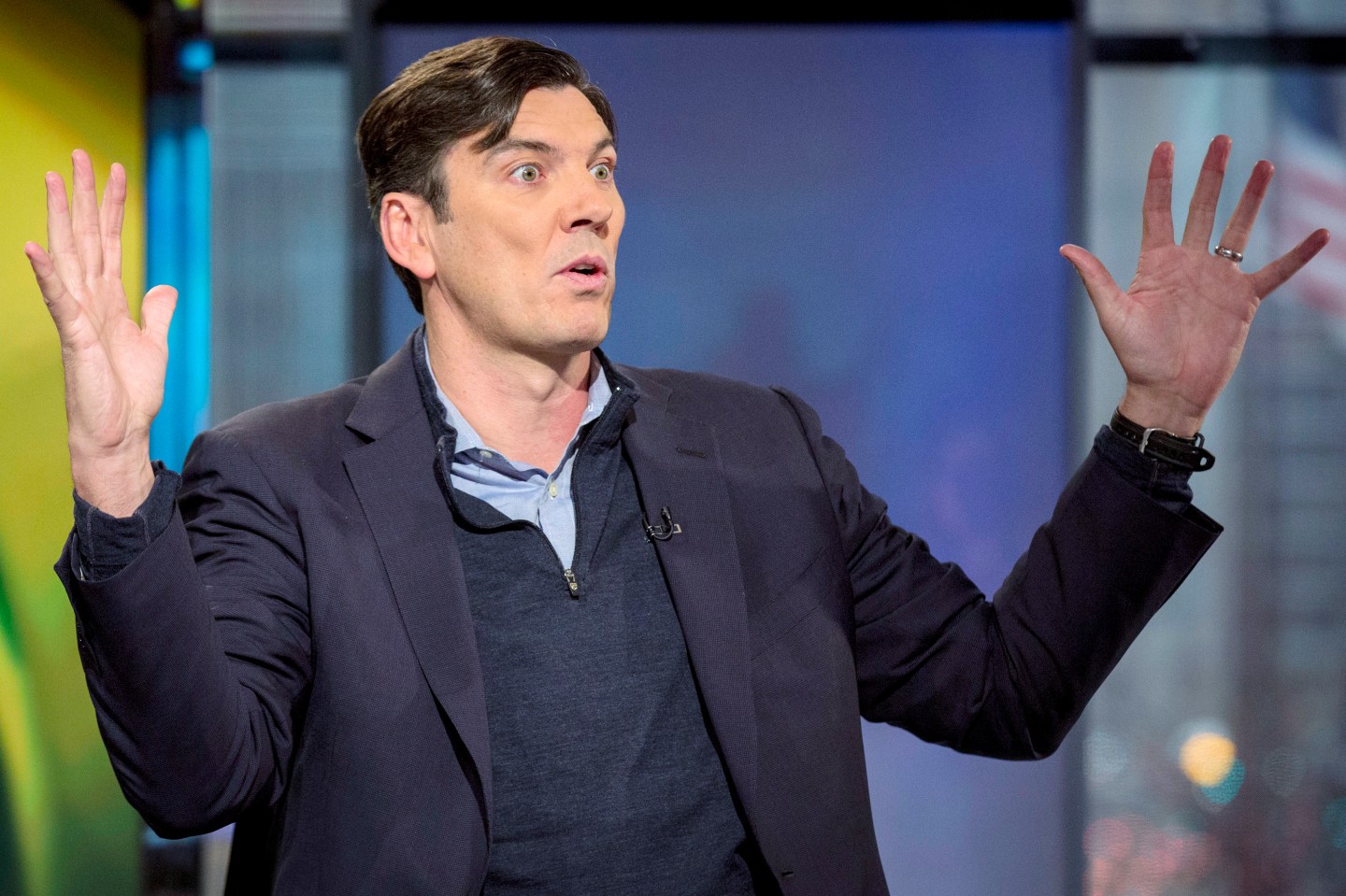 Tim Armstrong, Chairman and CEO of AOL Inc., speaks during an interview with Fox Business Channel in New York