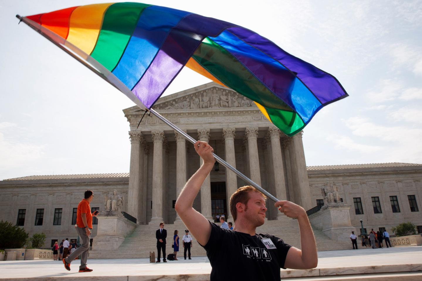 The U.S. Supreme Court legalizes same-sex marriage nationwide