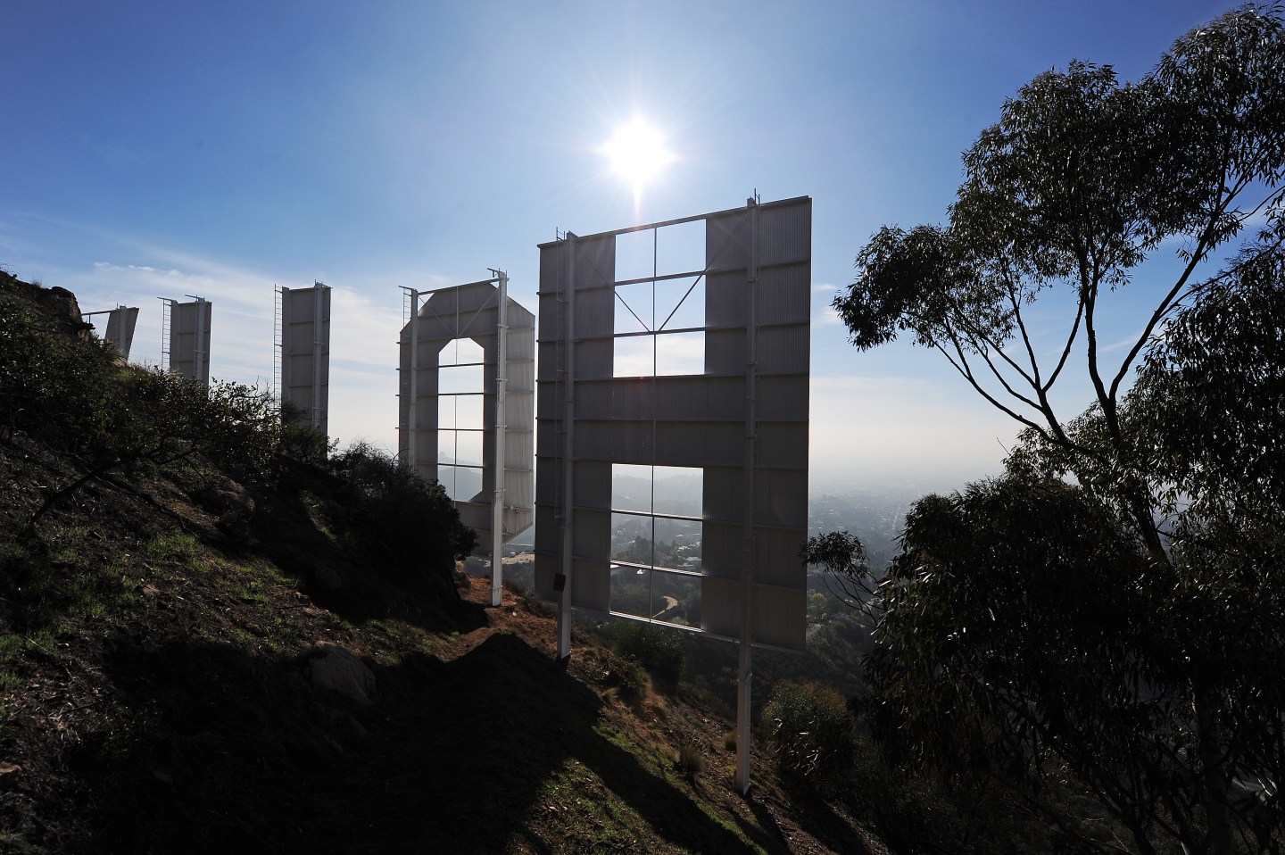 US-ENTERTAINMENT-HOLLYWOOD SIGN-MAKEOVER