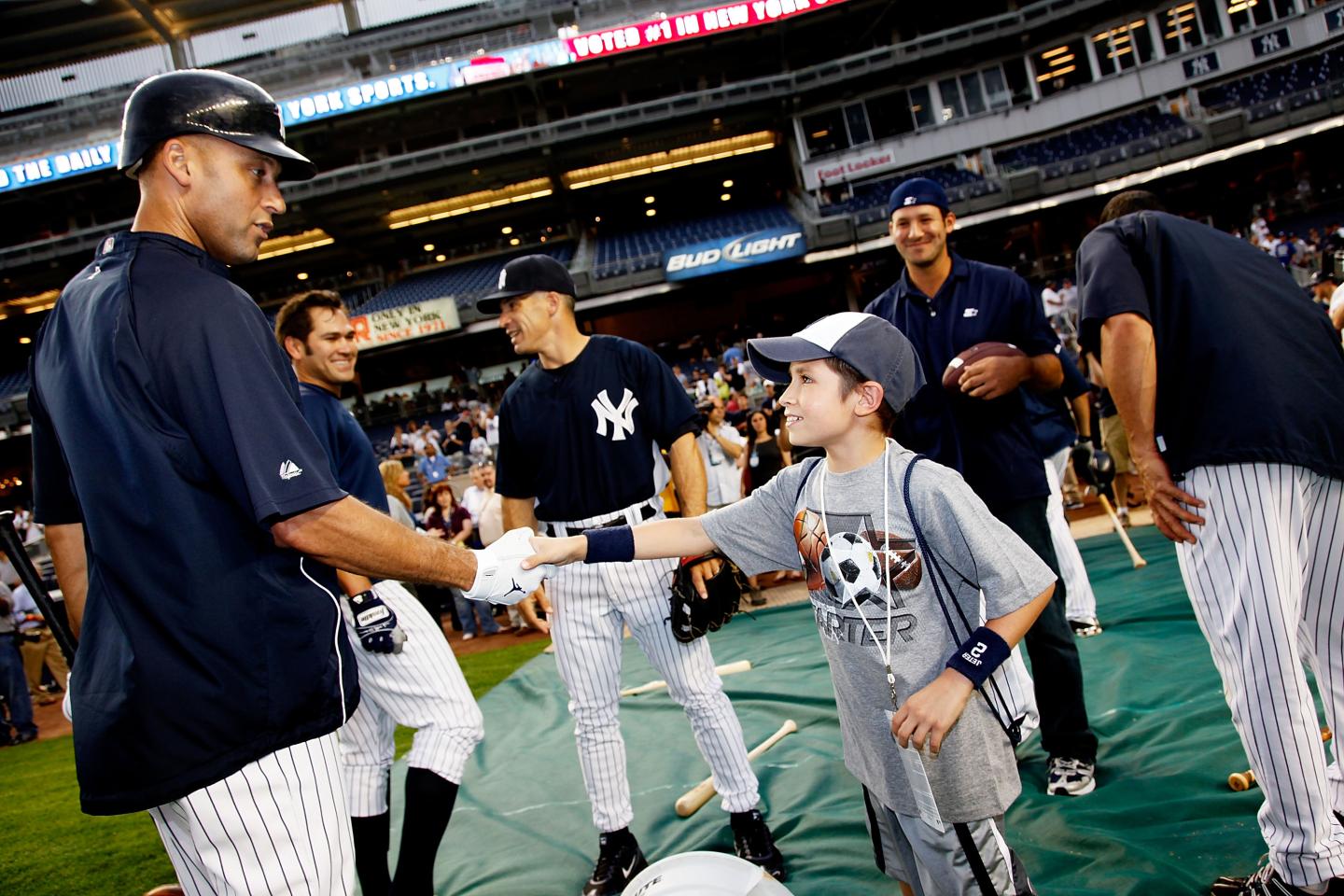 Tony Romo, Starter Spokesperson, Attends NY Yankees Batting Practice